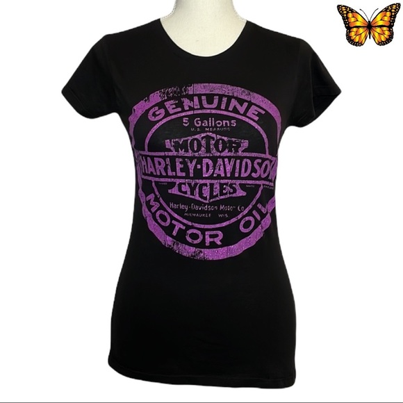 Harley-Davidson Scoop Neck Short Sleeve T-Shirt Size Medium